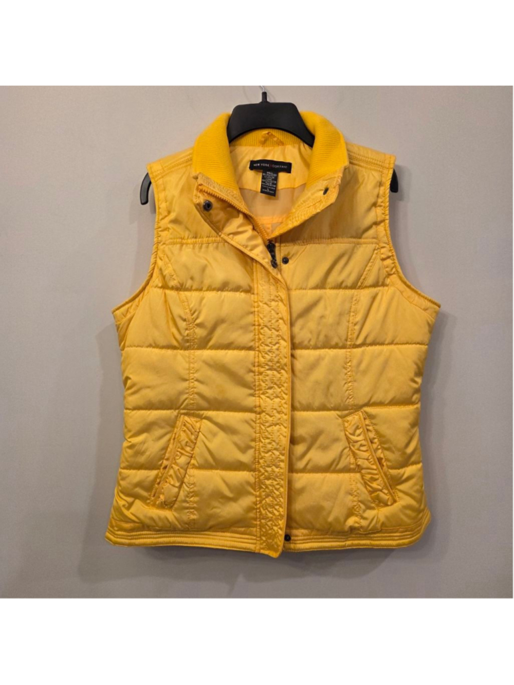 NEW YORK & COMPANY women's Yellow Puffer Vest Size L